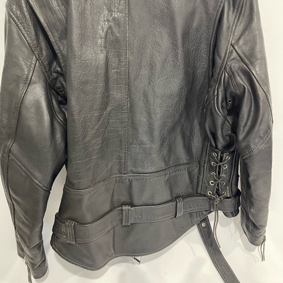 Black Leather Biker Jacket - Picture 7 of 7